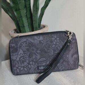 Sakroots Grey Tonal Wallet Clutch